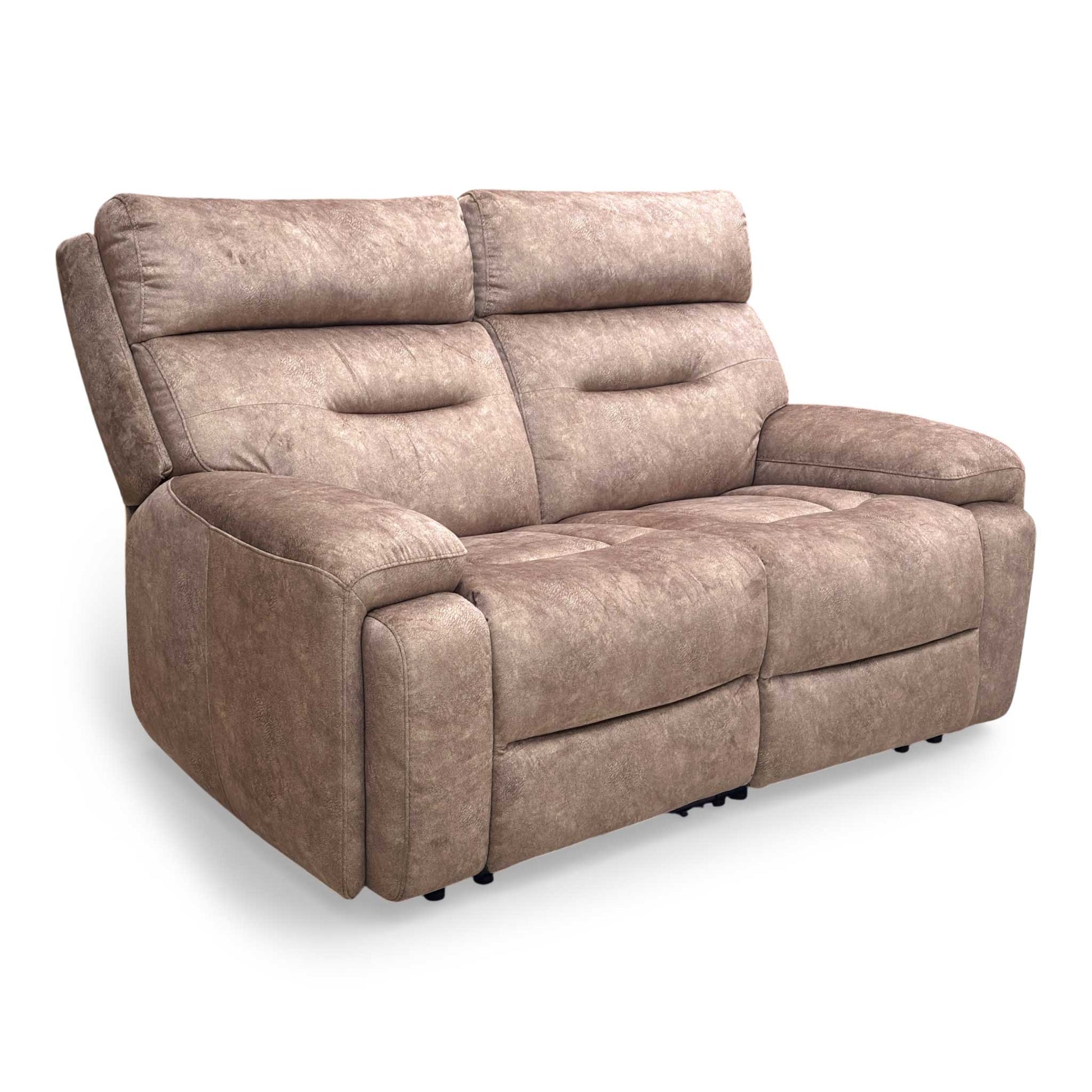 Front view of the Cinemax 2-Seater Sofa in Marble Classic Brown Dapple Velvet, featuring a high back and elegant curved silhouette.