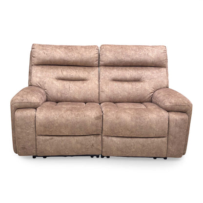 Front view of the Cinemax 2-Seater Sofa in Marble Classic Brown Dapple Velvet, featuring a high back and elegant curved silhouette.