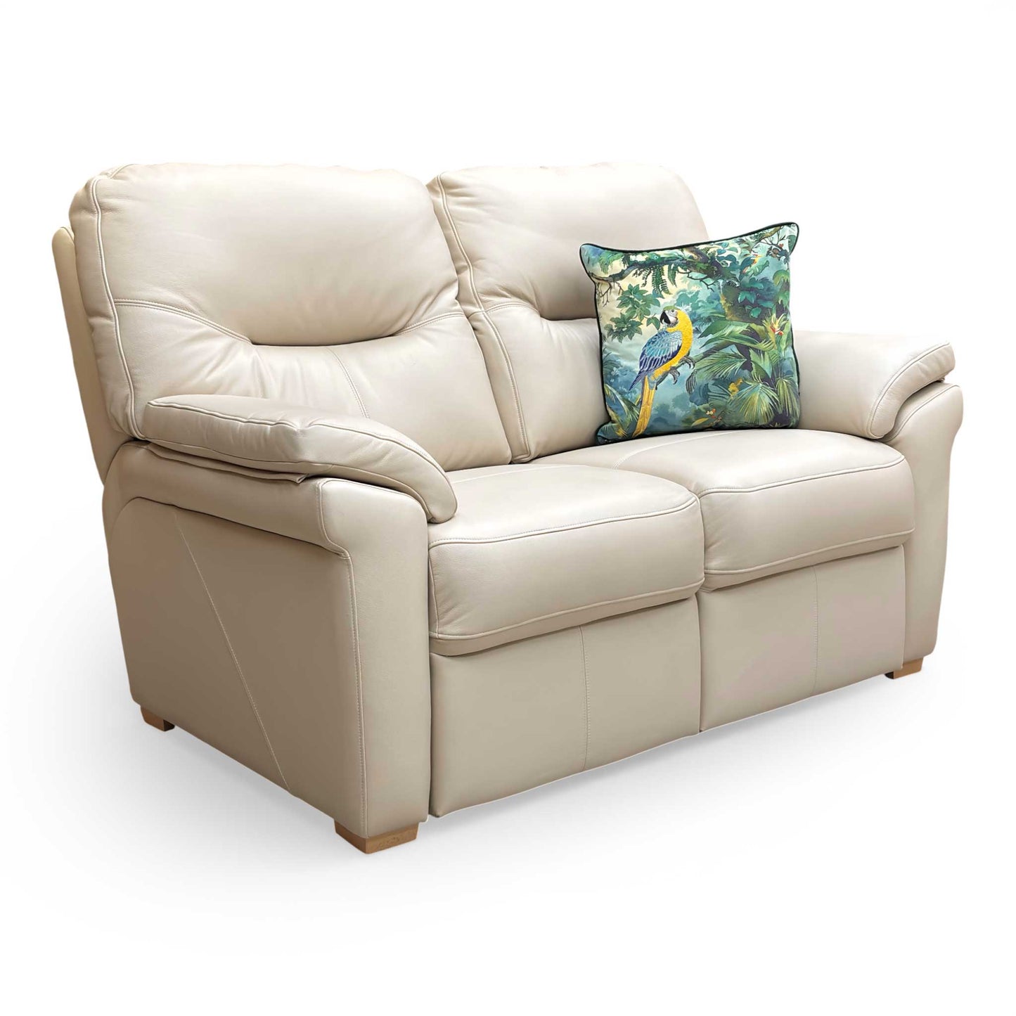 G Plan ‘Seattle’ L843 Cambridge Stone Leather 2 Seater Sofa with Wooden Feet