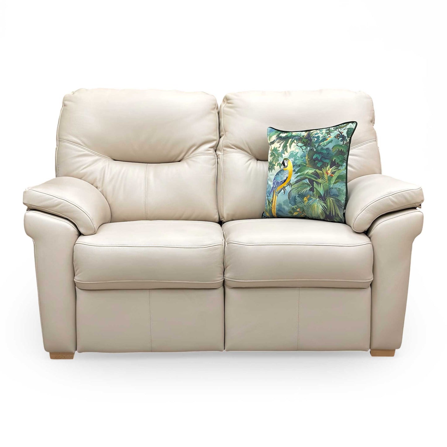 G Plan ‘Seattle’ L843 Cambridge Stone Leather 2 Seater Sofa with Wooden Feet