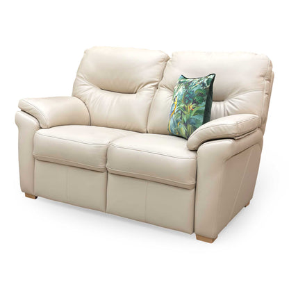 G Plan ‘Seattle’ L843 Cambridge Stone Leather 2 Seater Sofa with Wooden Feet