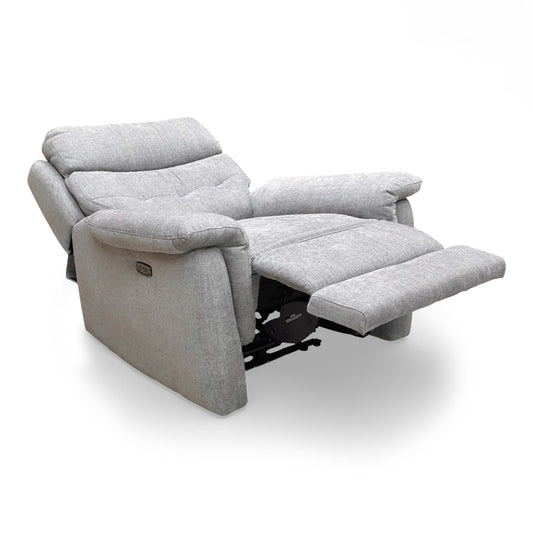 'Springer' Fab-Meo-R27 Pewter Fabric Power Recliner Armchair