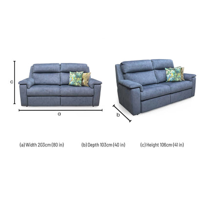 G-Plan ‘Thornbury’ Stingray Indigo Velvet Static 3 Seater Sofa
