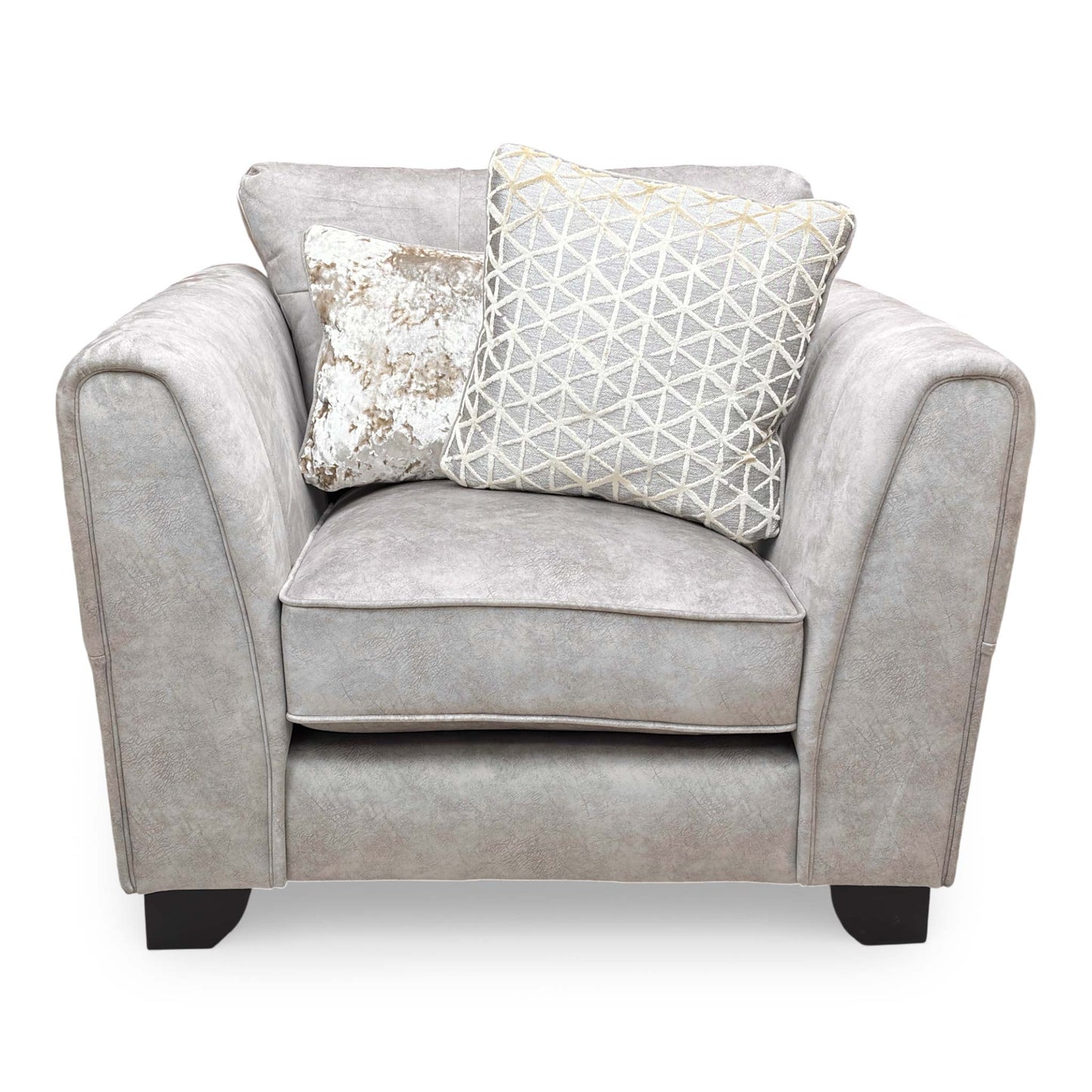 ‘Mariah’ Dapple Velvet Cream-Tri No Insert Velvet Classic Back Armchair