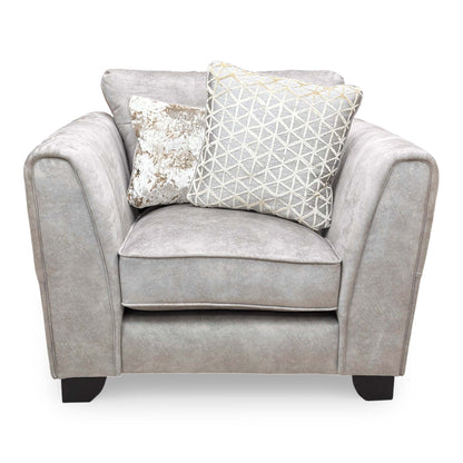 ‘Mariah’ Dapple Velvet Cream-Tri No Insert Velvet Classic Back Armchair