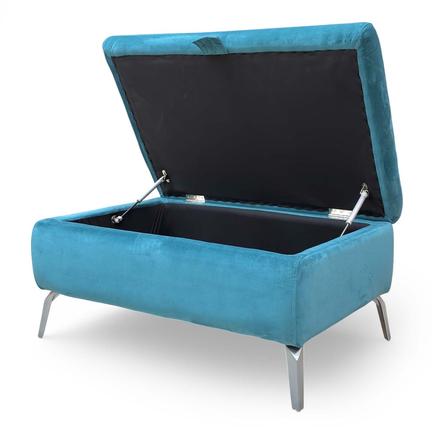 ‘Daytona’ 51003 Opulence Teal Velvet Storage Footstool
