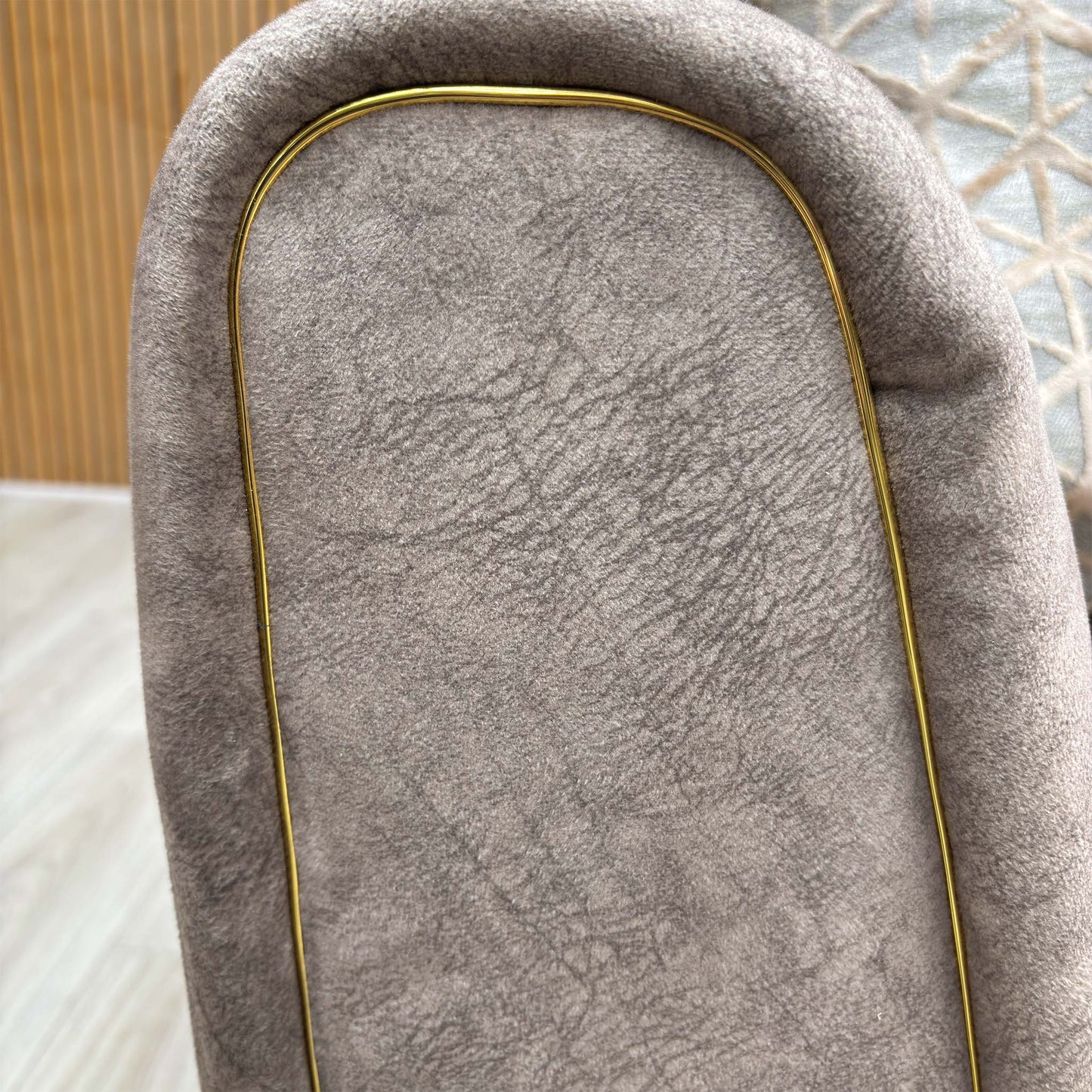 'Mariah' Dapple Velvet Chocolate-Tri Brass Insert Velvet Pillow Back Snuggler Chair (Ariana)