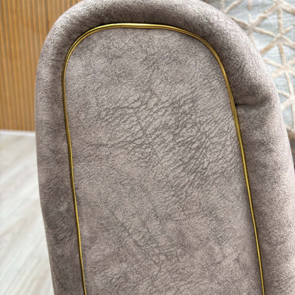 'Mariah' Dapple Velvet Chocolate-Tri Brass Insert Velvet Pillow Back Snuggler Chair (Ariana)