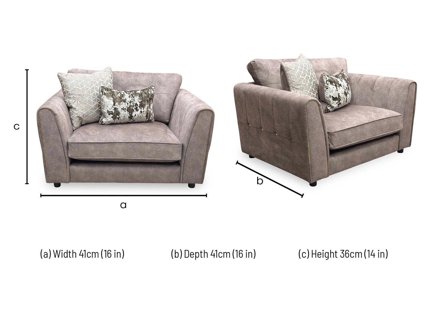 'Mariah' Dapple Velvet Chocolate-Tri Brass Insert Velvet Pillow Back Snuggler Chair (Ariana)
