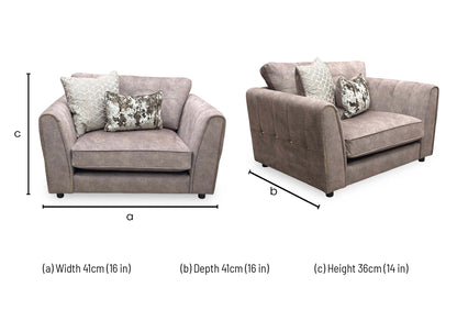 'Mariah' Dapple Velvet Chocolate-Tri Brass Insert Velvet Pillow Back Snuggler Chair (Ariana)