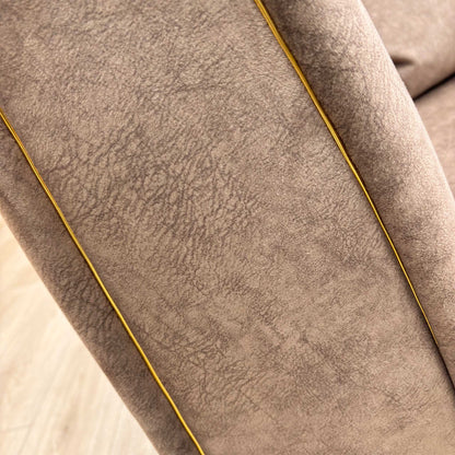 'Mariah' Dapple Velvet Chocolate-Tri Brass Insert Velvet Pillow Back 4 Seater Split Frame Sofa