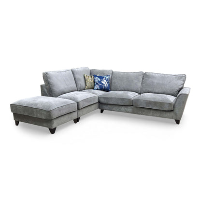 Front view of the Furniture Village ‘Legend’ Left Hand Facing Corner Sofa in Kingston Grey fabric with a classic back.