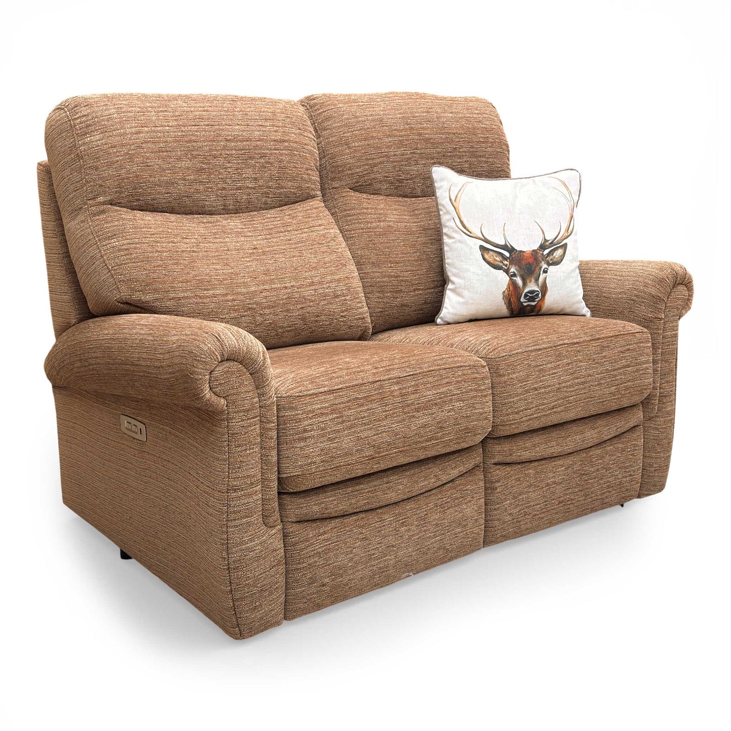 G Plan ‘Avon’ B908 Victoria Ginger Woven Fabric 2 Seater Power Recliner Sofa