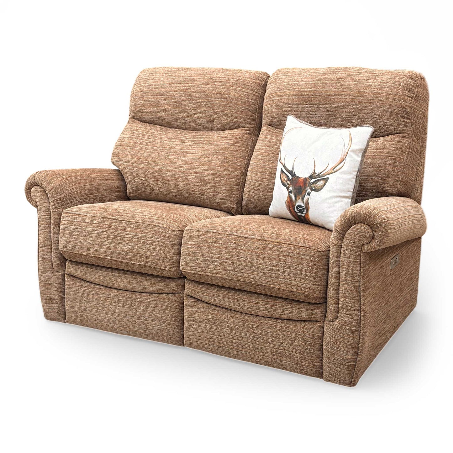 G Plan ‘Avon’ B908 Victoria Ginger Woven Fabric 2 Seater Power Recliner Sofa
