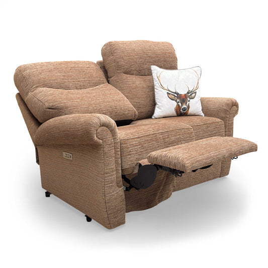 G Plan ‘Avon’ B908 Victoria Ginger Woven Fabric 2 Seater Power Recliner Sofa