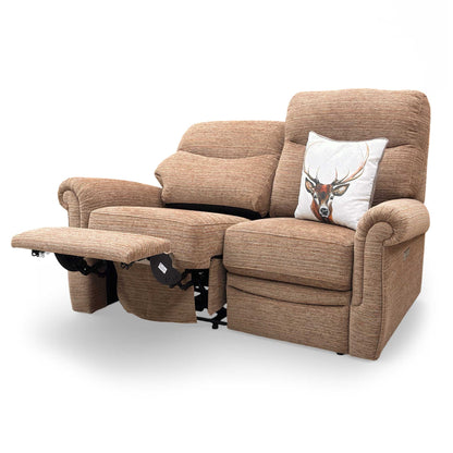 G Plan ‘Avon’ B908 Victoria Ginger Woven Fabric 2 Seater Power Recliner Sofa