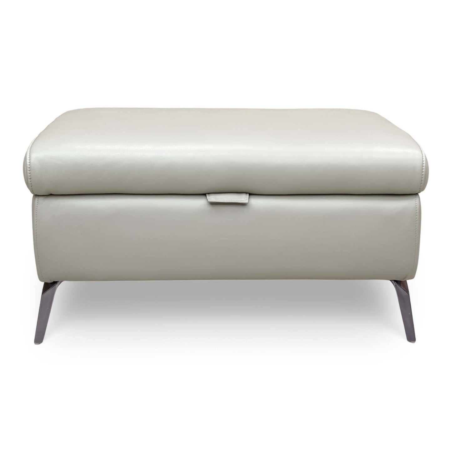 ‘Jude’ Montana New Grey Cat-60:28 Leather Storage Footstool