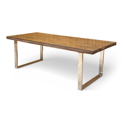 ‘Chennai’ Rustic Wood 220cm Dining Table with U-Shaped Legs