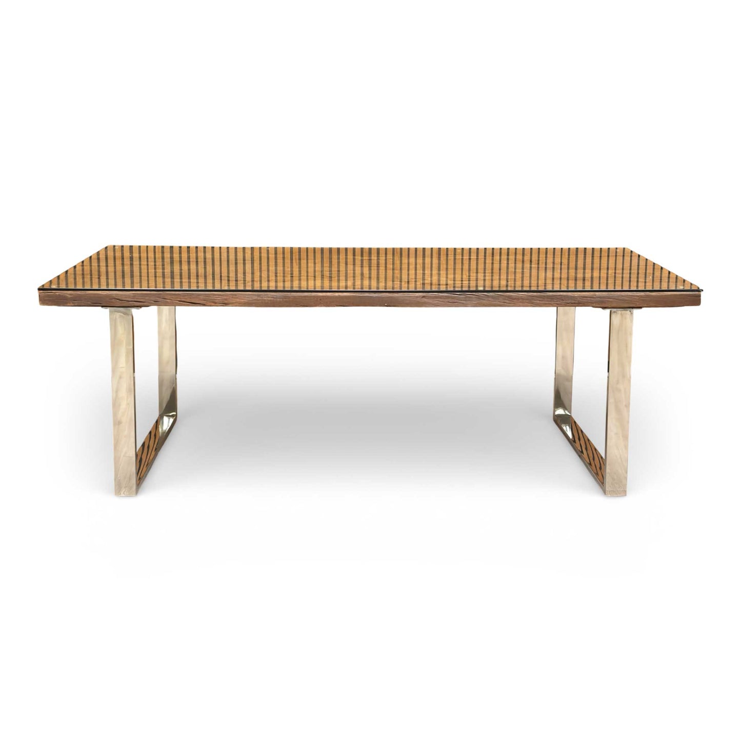 ‘Chennai’ Rustic Wood 220cm Dining Table with U-Shaped Legs