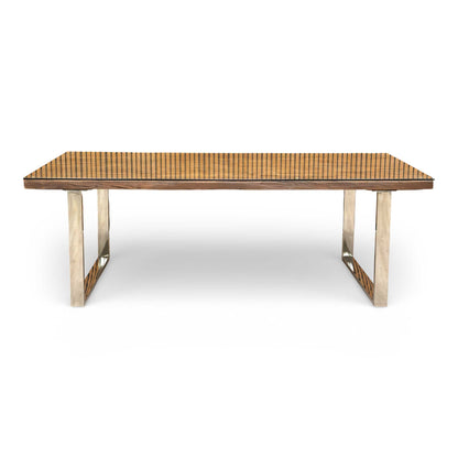 ‘Chennai’ Rustic Wood 220cm Dining Table with U-Shaped Legs