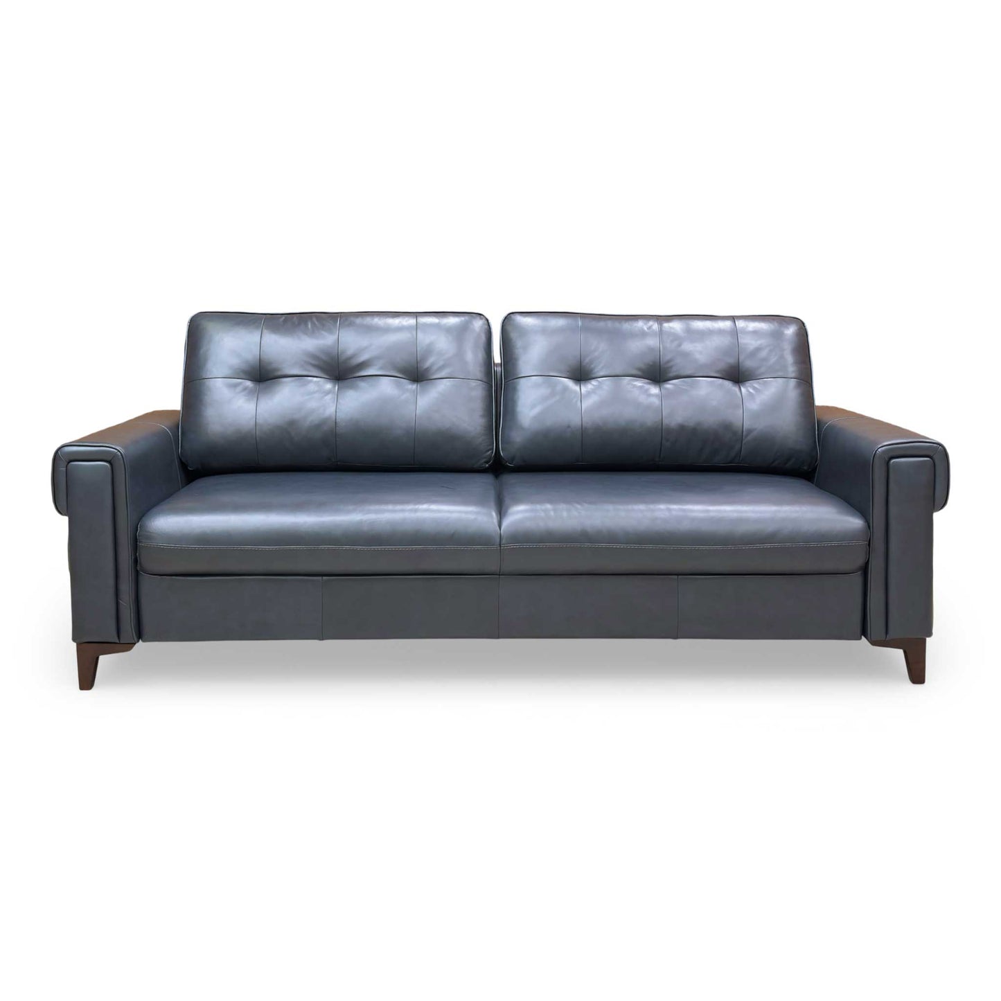 'Zoom' Natural Milled Navy Blue LA-4828 Leather 3 Seater Sofa Bed