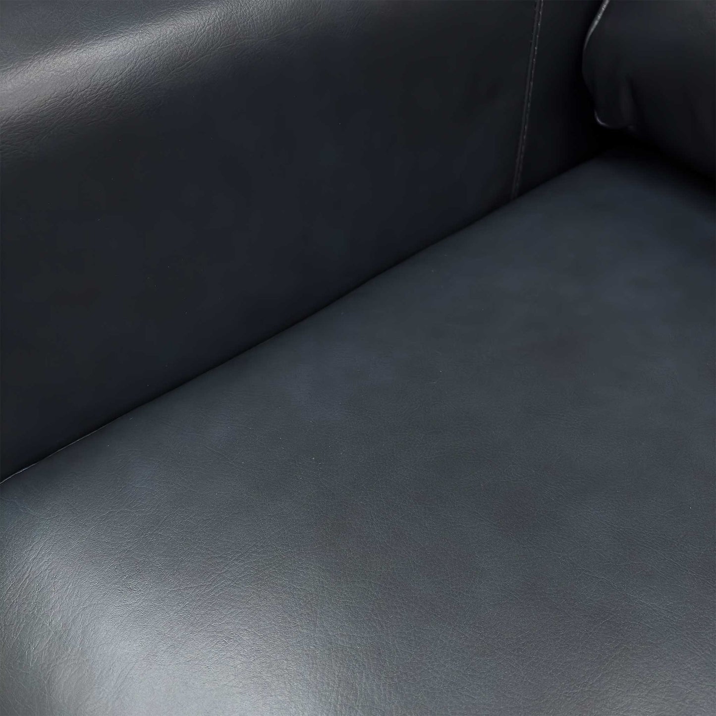 'Zoom' Natural Milled Navy Blue LA-4828 Leather 3 Seater Sofa Bed