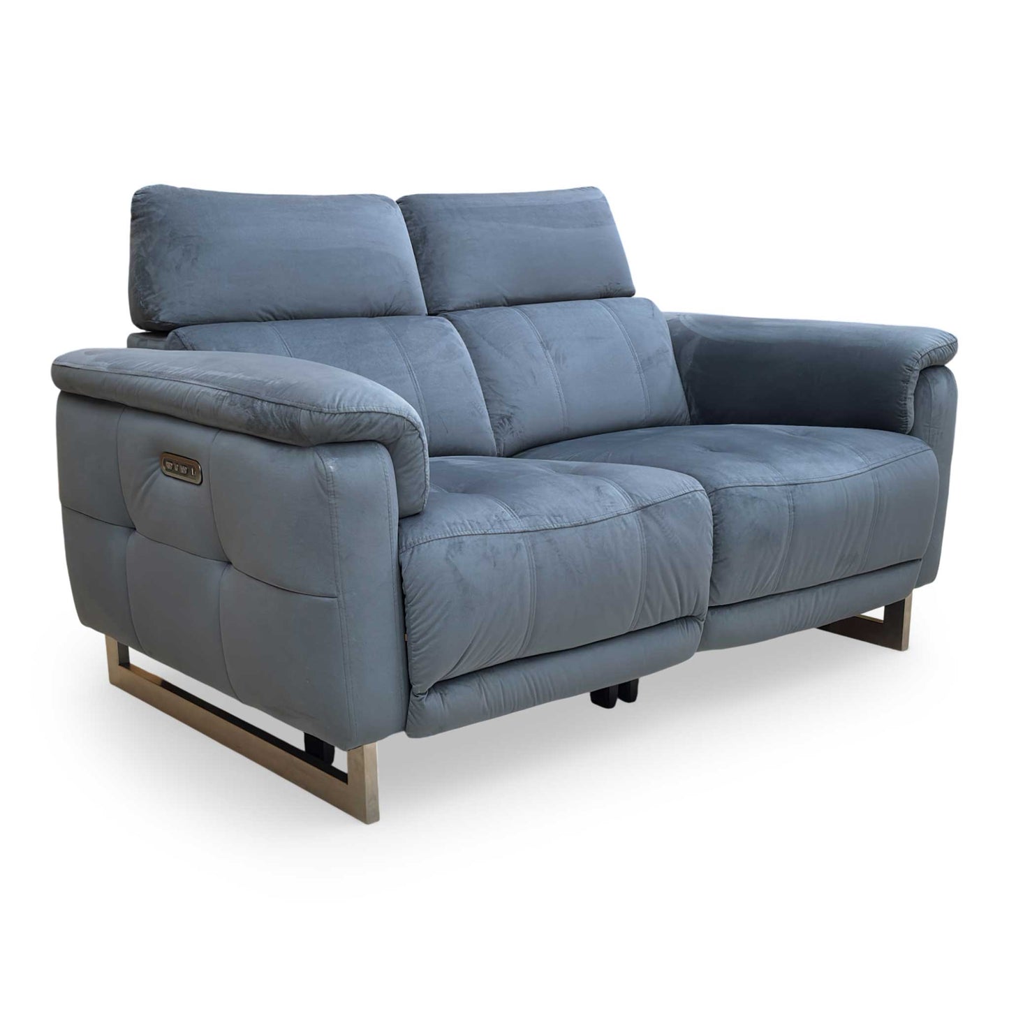 ‘Moet’ Opulence Charcoal Velvet 2 Seater Power Recliner Sofa with Telescopic Headrests