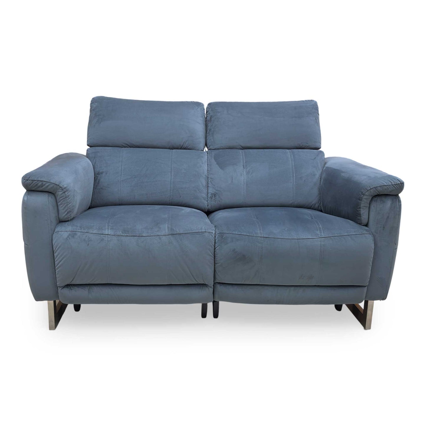 ‘Moet’ Opulence Charcoal Velvet 2 Seater Power Recliner Sofa with Telescopic Headrests