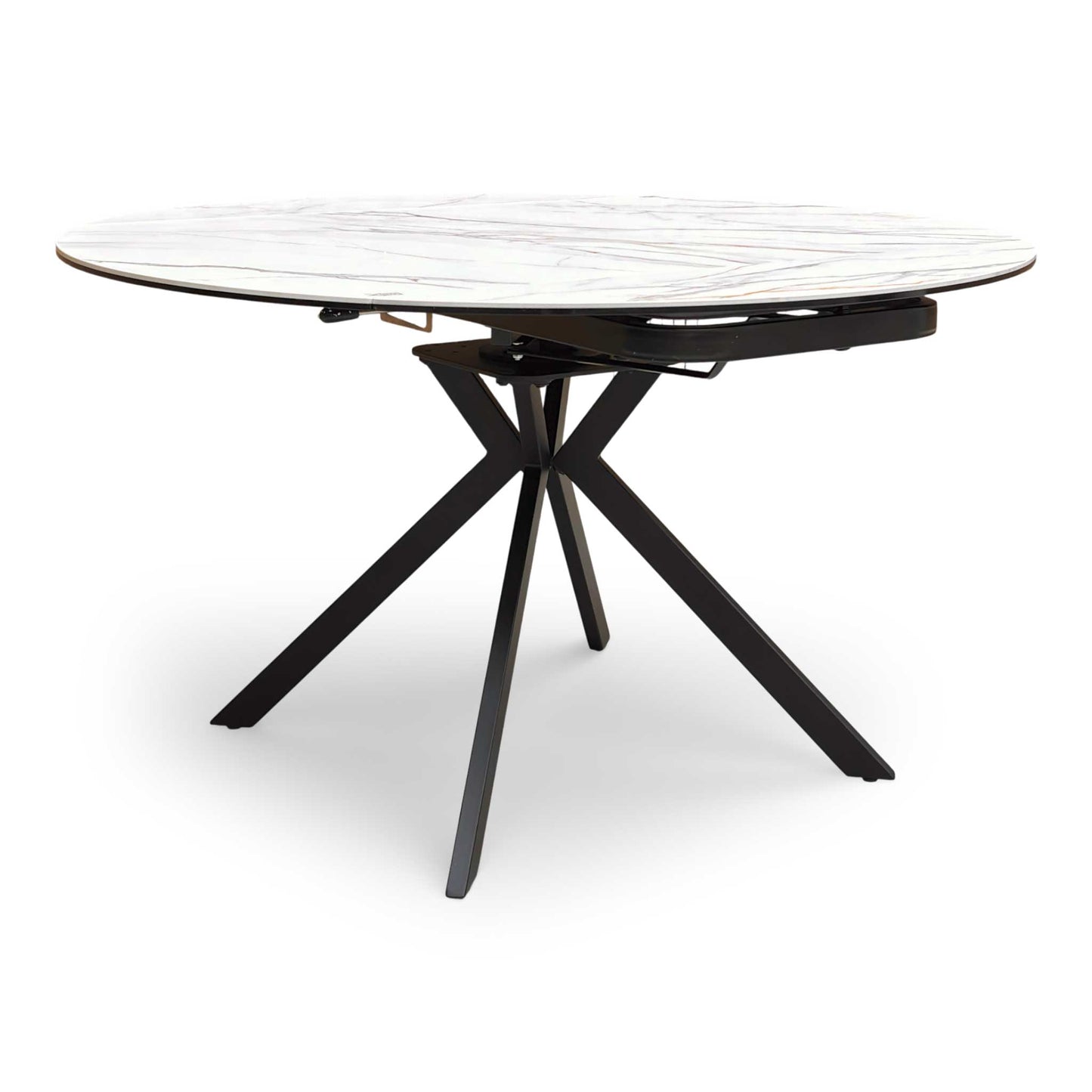 'Quattro' Oyster Marble Effect Extending Swivel Dining Table
