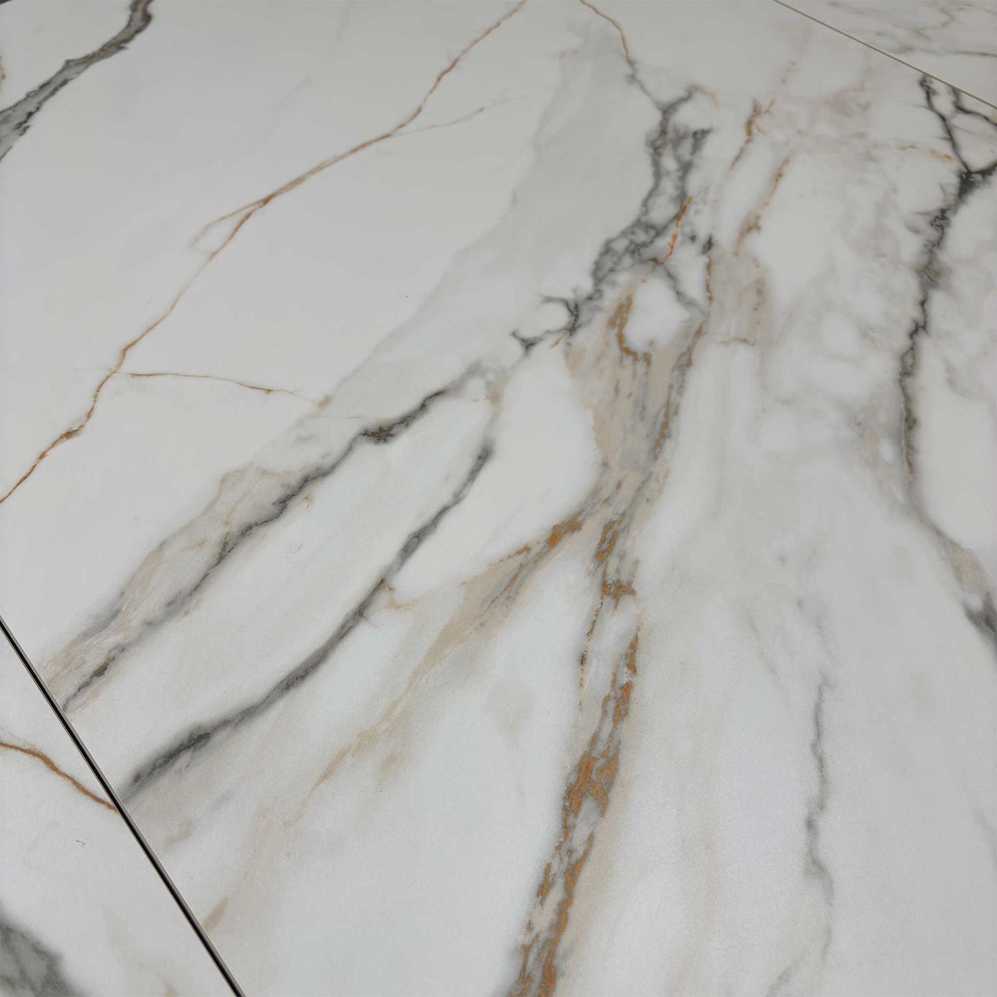 'Quattro' Oyster Marble Effect Extending Swivel Dining Table