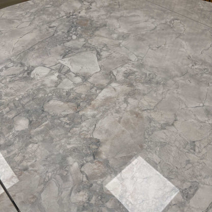 ‘Crete’ White High Gloss Round Swivel Extending Dining Table