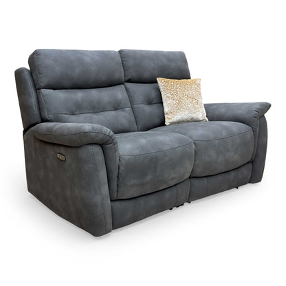 'Springer' Bfa-Blj-R16 Grey Suede 2 Seater Power Recliner Sofa