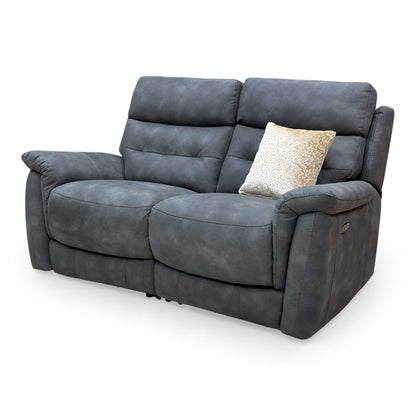 'Springer' Bfa-Blj-R16 Grey Suede 2 Seater Power Recliner Sofa