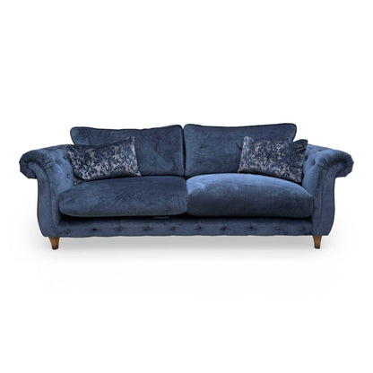 'Palace' Derwent Denim Navy Fabric Classic Back 4 Seater Sofa