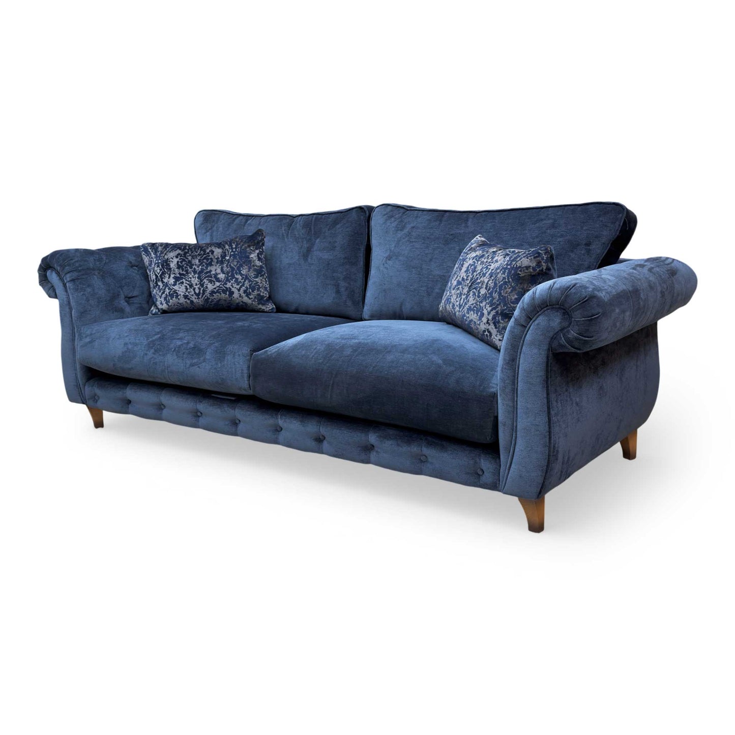 'Palace' Derwent Denim Navy Fabric Classic Back 4 Seater Sofa