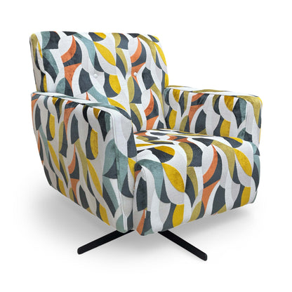 'Abberton' Terrazzo Audley Velvet Accent Swivel Chair in Pattern Fabric