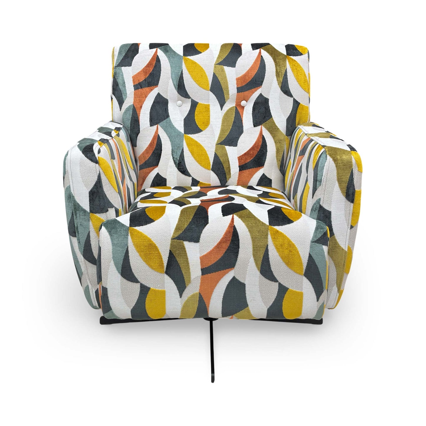 'Abberton' Terrazzo Audley Velvet Accent Swivel Chair in Pattern Fabric