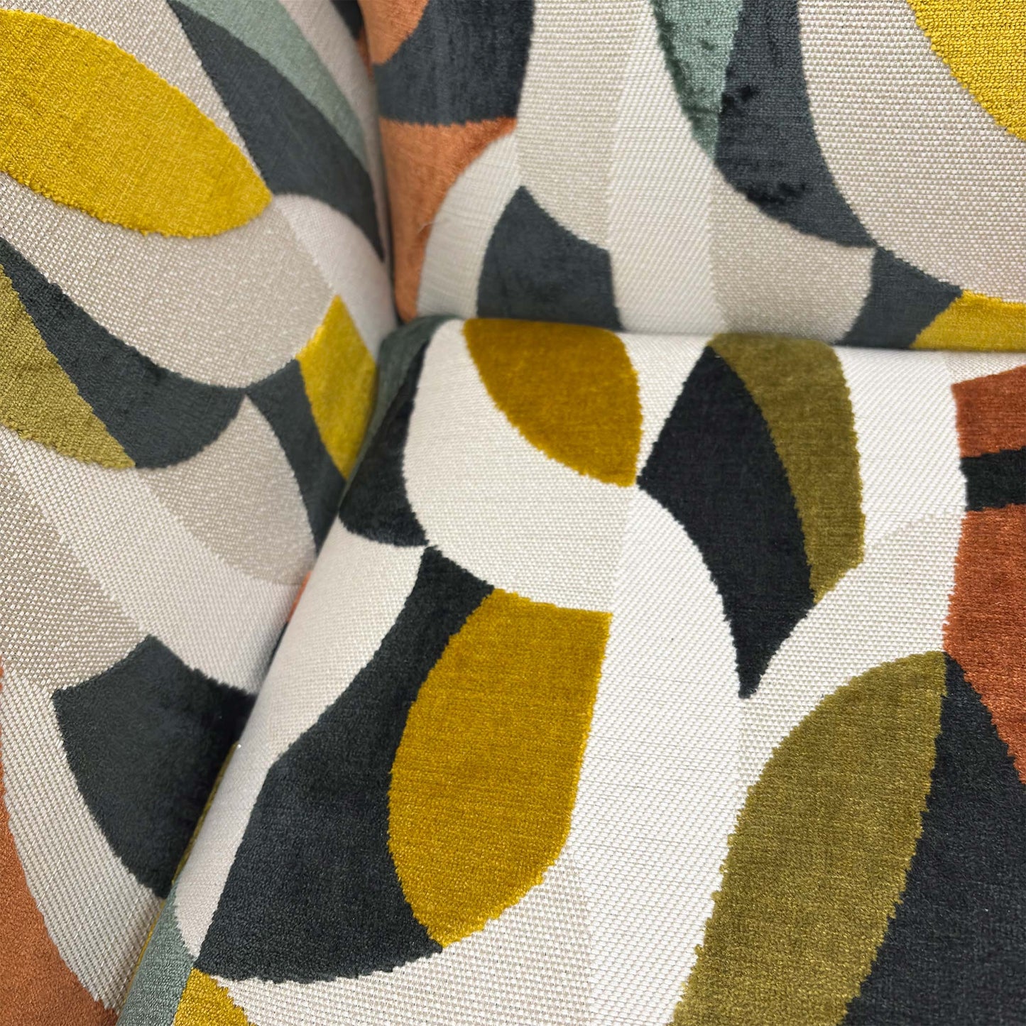 'Abberton' Terrazzo Audley Velvet Accent Swivel Chair in Pattern Fabric