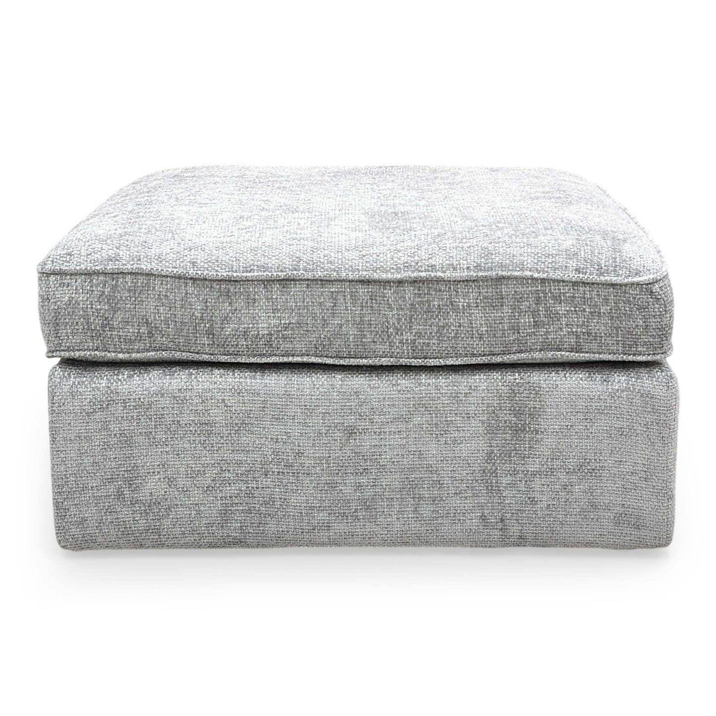 'Emilia' Stone Woven Fabric Square Footstool