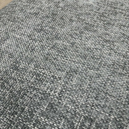 'Emilia' Stone Woven Fabric Square Footstool