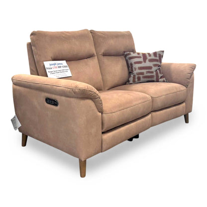 ‘Morgan’ Dexter Sand 43507 Velvet 2 Seater Power Recliner Sofa