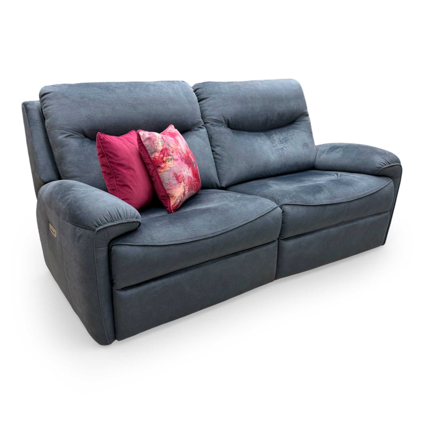 View of the 'Amesbury' sofa's sleek metal base and structural design.
