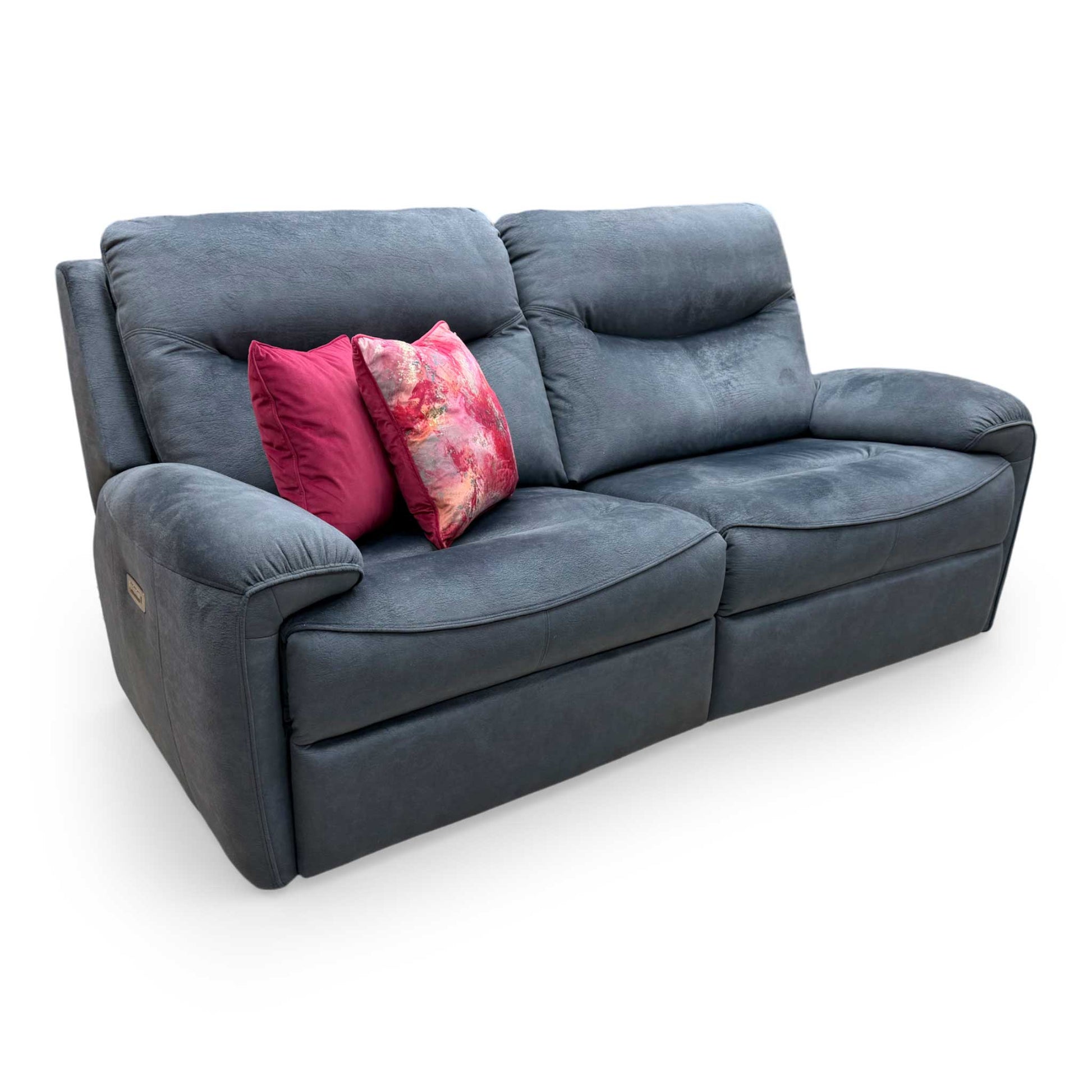 View of the 'Amesbury' sofa's sleek metal base and structural design.