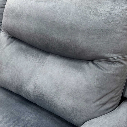 Close-up of the luxurious Midnight Blue velvet fabric texture on the G Plan sofa.