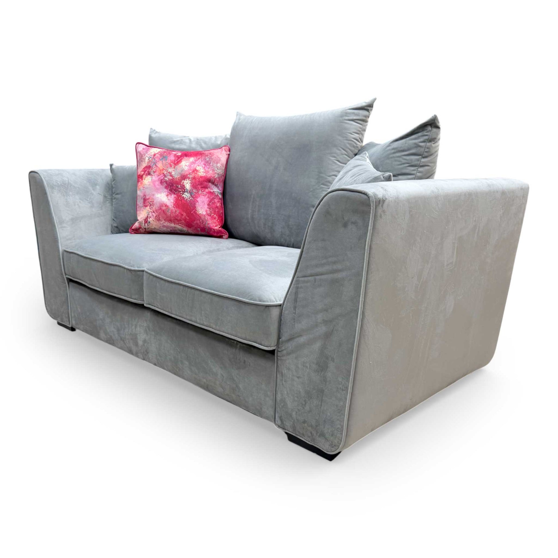 Detailed shot of the scatter back cushions, showing the varied sizes and comfortable foam filling.