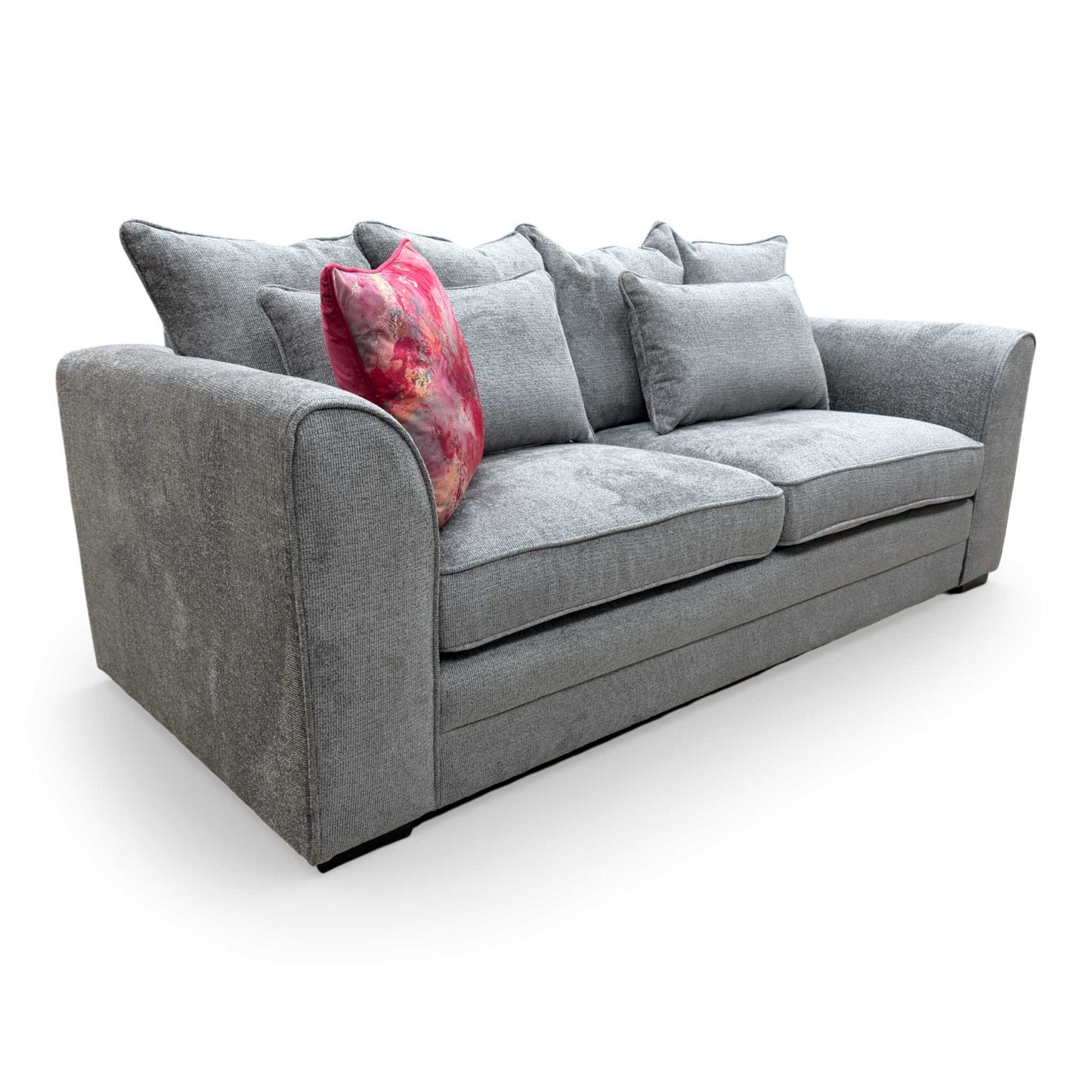 Detailed side profile of the Soho sofa, showing the armrest design and clean, modern lines.