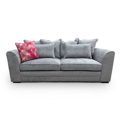 Front view of the Very 'Soho' 3-seater sofa, upholstered in durable grey fabric with a stylish scatter back design.