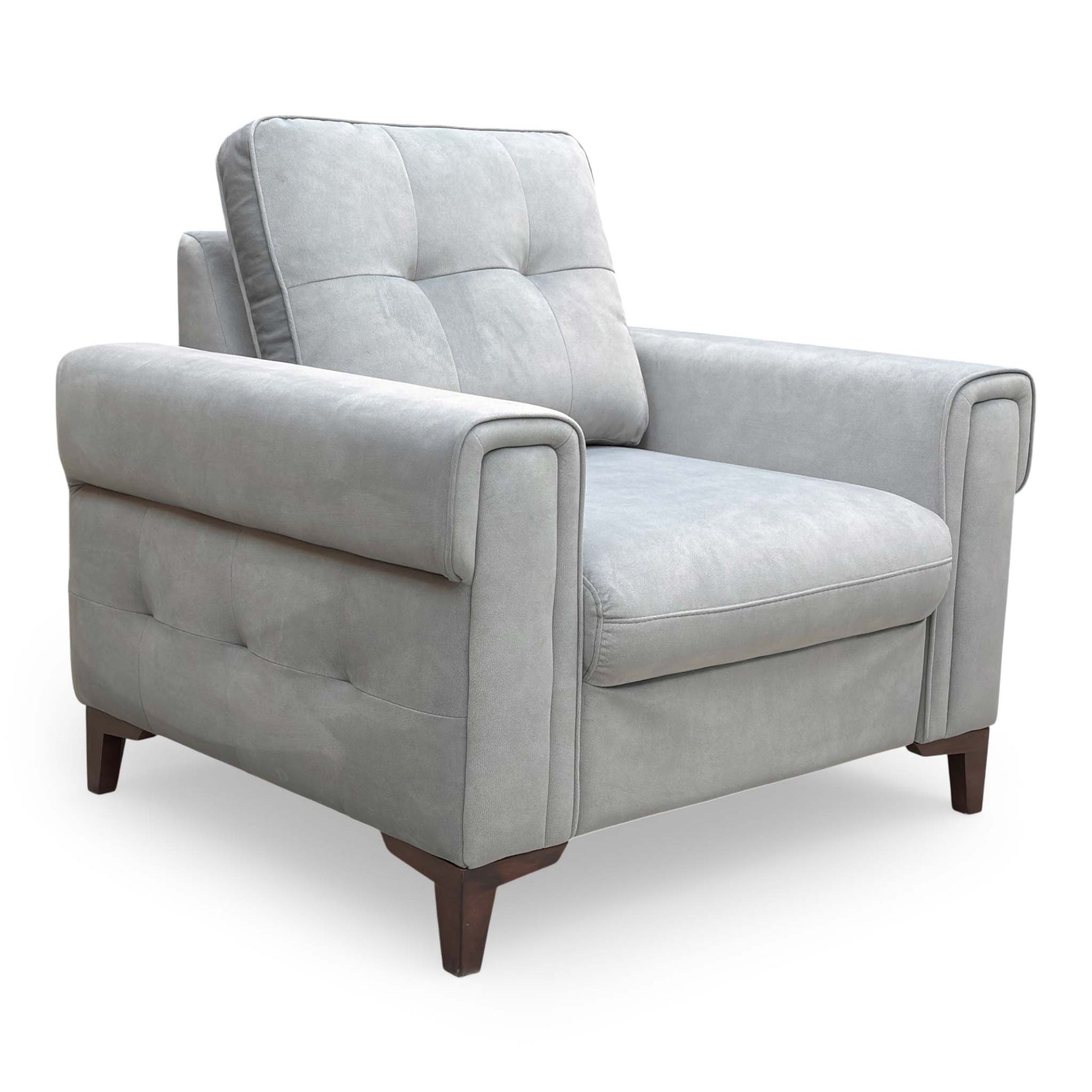 View of the pull-out bed mechanism partially extended, showing how easily the chair transitions to a sofa bed.