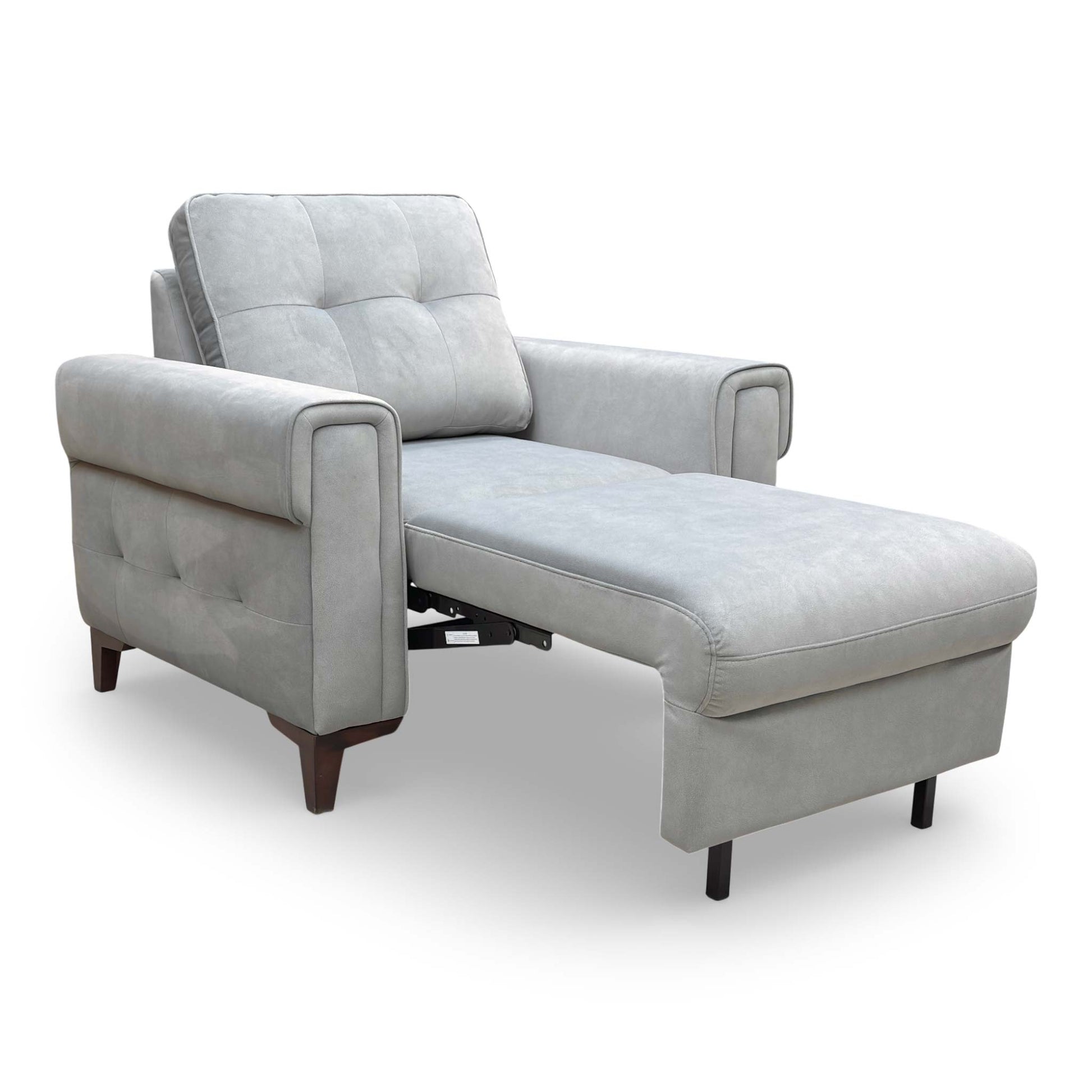 Top-down view of the 'Zoom' chair bed in sleeper mode, showing the generous cushioning and pocket-sprung comfort.