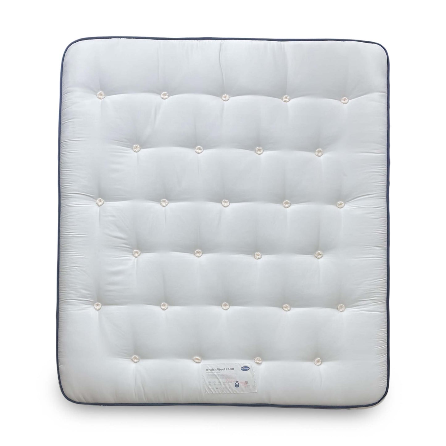 Full view of the Silentnight British Wool 2400 mattress, showcasing its deep 30cm construction and premium traditional craftsmanship.